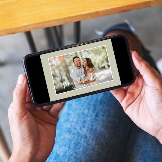 写真エレガントコラージュ結婚式の日付の保存 招待状