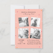 写真エレガントコラージュ誕生日パーティー 招待状 (正面)