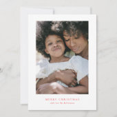 写真エレガントコラージュ赤メリークリスマス幸せ シーズンカード (正面)