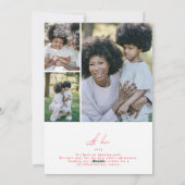 写真エレガントコラージュ赤メリークリスマス幸せ シーズンカード (裏面)