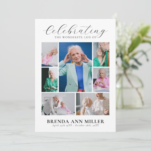 写真エレガントコラージュ追悼式の献上品 サンキューカード (スタンド正面)