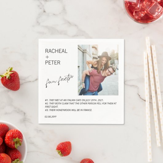 写真エレガントシンプルのスクリプトのおもしろいの結婚事実 スタンダードカクテルナプキン (インサイチュ)