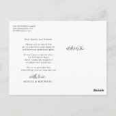 写真エレガントシンプルの白黒感謝していあなた ポストカード (裏面)