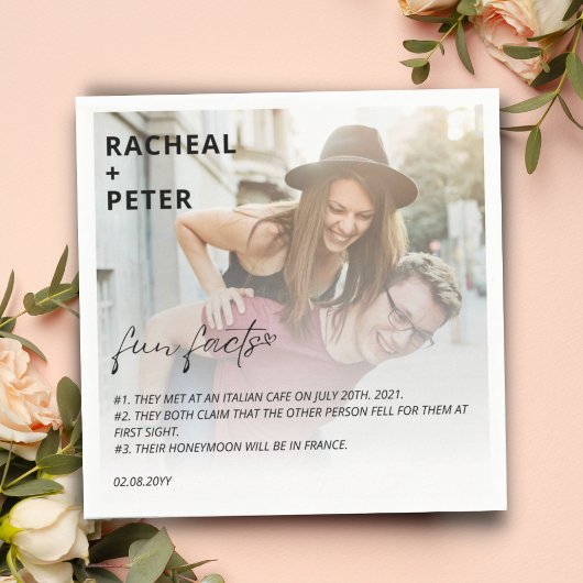 写真エレガントシンプルカップルのおもしろいの実結婚現 スタンダードカクテルナプキン