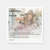 写真エレガントシンプルカップルのおもしろいの実結婚現 スタンダードカクテルナプキン (正面)