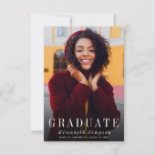 写真エレガントシンプル卒業発表 サンキューカード (正面)