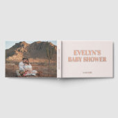 写真エレガントシンプル赤ちゃんシャワーピンク ゲストブック (全面)