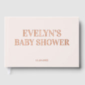 写真エレガントシンプル赤ちゃんシャワーピンク ゲストブック (正面)