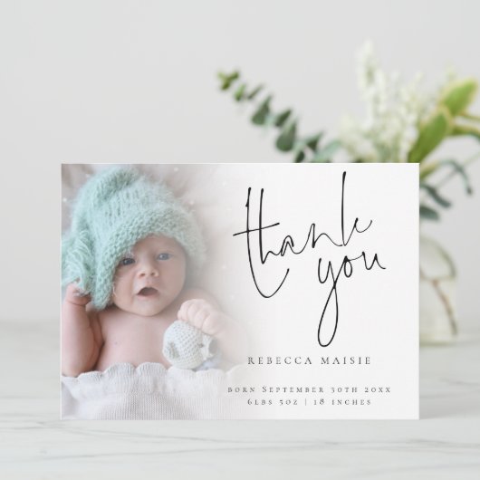 写真エレガントスクリプト誕生のお知らせ 案内状 (スタンド正面)