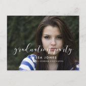 写真エレガントスタイリッシュ卒業パーティーの招待 ポストカード (正面)