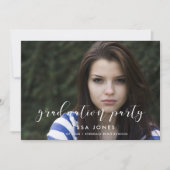写真エレガントスタイリッシュ卒業パーティーの招待 案内状 (正面)