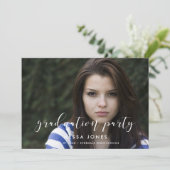 写真エレガントスタイリッシュ卒業パーティーの招待 案内状 (スタンド正面)