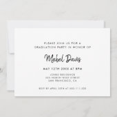 写真エレガントスタイリッシュ卒業パーティーの招待 案内状 (裏面)