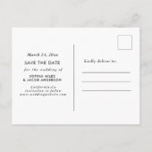 写真エレガントスモダンクリプト日付の保存 案内ポストカード (裏面)