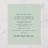 写真エレガントセージ結婚式レセプション日付の保存 (裏面)