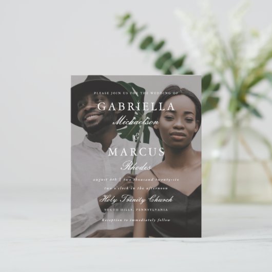 写真エレガントタイポグラフィオーバーレイ結婚予算 (スタンド正面)