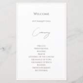 写真エレガントタイポグラフィモダン結婚式 プログラム (裏面)