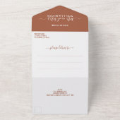 写真エレガントテラコッタ結婚ズ オールインワン招待状 (外側)