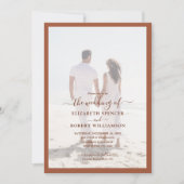 写真エレガントテラコッタ結婚ズ 招待状 (正面)