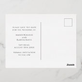 写真エレガントハート日付金ゴールドの実在保存 箔招待状ポストカード (裏面)