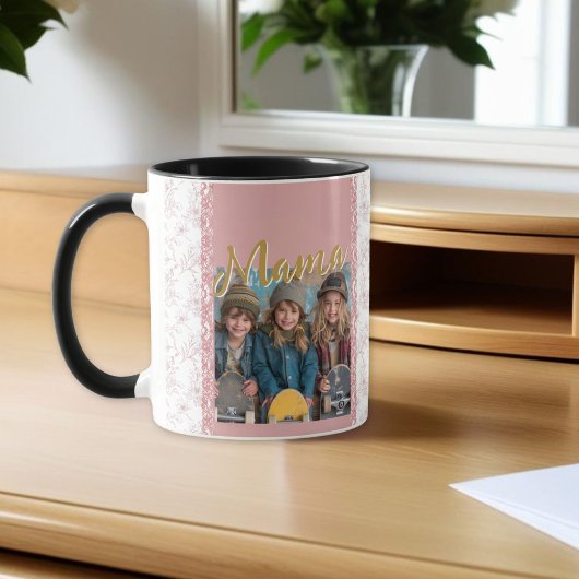写真エレガントバイブル聖句ピンク・マザーズ・デイ マグカップ