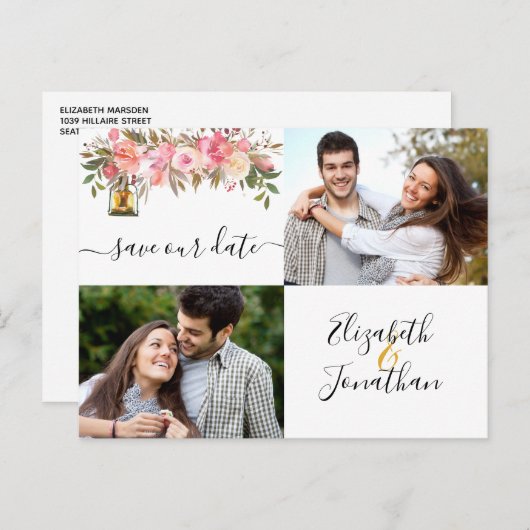 写真エレガントバラ金ゴールドサンゴフローラ発表 案内ポストカード (正面/裏面)