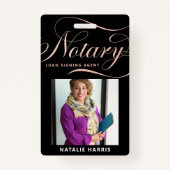 写真エレガントバラ金ゴールド公証人ローン業者 バッジ (正面)