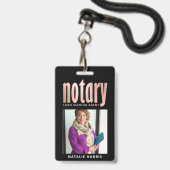 写真エレガントバラ金ゴールド公証融資  バッジ (正面（ネックストラップ付）)