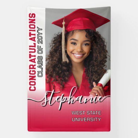 写真エレガントパーソナライズされたの卒業 横断幕 (縦)