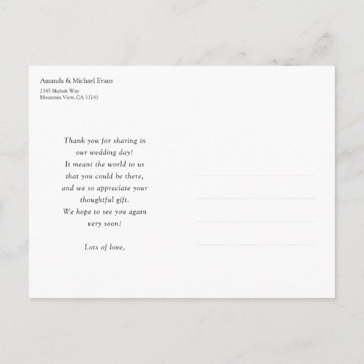 写真エレガントパーソナライズされたの有結婚難を祈る ポストカード (裏面)