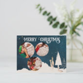 写真エレガントパーソナライズされたクリスマスカード ポストカード (スタンド正面)