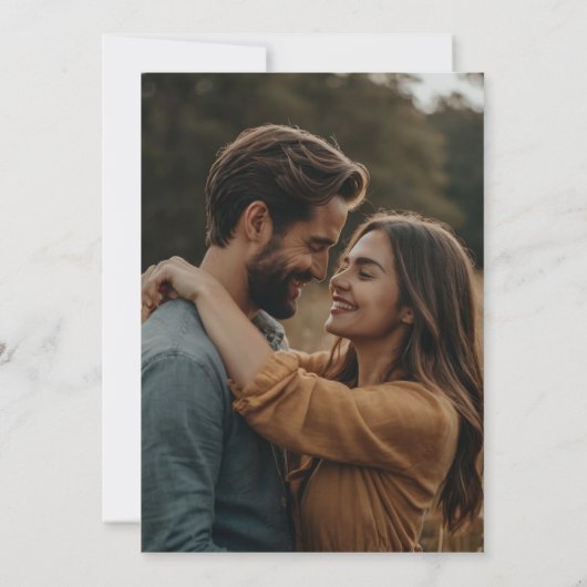 写真エレガントパーソナライズされた結婚式招待状カード セーブザデート (裏面)