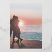 写真エレガントビクトリアンバラ金ゴールド 箔招待状 (裏面)