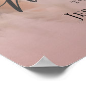 写真エレガントピンク&ブラック私たちの結婚へようこそ ポスター (角)