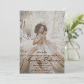 写真エレガントファンシー卒業お祝いを入れて 招待状 (スタンド正面)