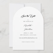 写真エレガントファンシー日付の円弧を保存 招待状 (裏面)