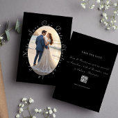 写真エレガントフレームQRコード日付の保存 招待状