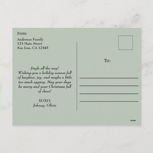 写真エレガントフローラメリークリスマス シーズンポストカード (裏面)