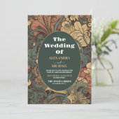 写真エレガントフローラ結婚アールヌーボー 招待状 (スタンド正面)