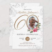 写真エレガントフローラ60誕生日 招待状 (正面/裏面)