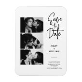 写真エレガントブモダンース結婚式の日付を保存 マグネット (縦)
