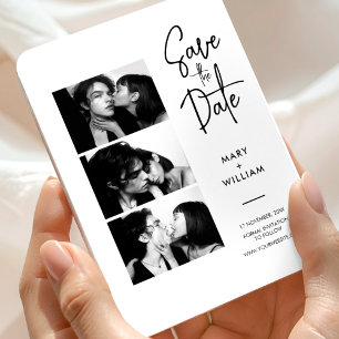 写真エレガントブモダンース結婚式の日付を保存 マグネット