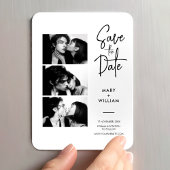 写真エレガントブモダンース結婚式の日付を保存 マグネット