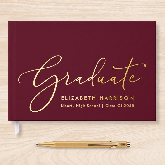 写真エレガントブルゴーニュ卒業パーティー ゲストブック