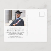 写真エレガントブルゴーニュ金ゴールド卒業パーティー インビテーションポストカード (裏面)