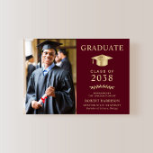 写真エレガントブルゴーニュ金ゴールド卒業パーティー 招待状