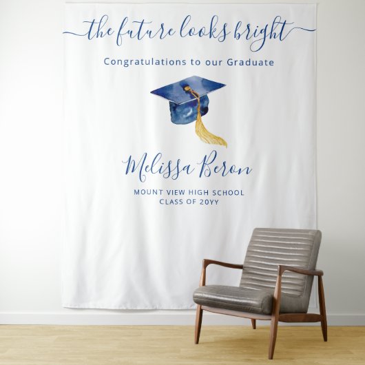 写真エレガントブースの青い背景 タペストリー (インサイチュ)