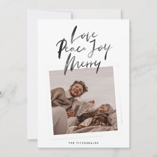 写真エレガントブース宗教的な愛の平和の喜び シーズンカード (正面)