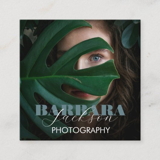 写真エレガントプロフェッショナル書 スクエア名刺 (正面)