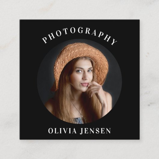 写真エレガントプロフェッショナル書 スクエア名刺 (正面)